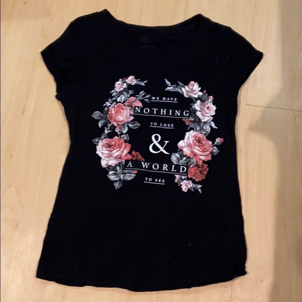 Black Printed Tee